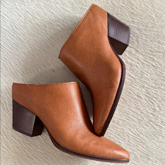 Dolce Vita Tan Leather Heeled Mules sz 9 EUC - Picture 3 of 8